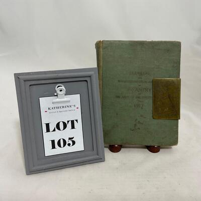 -105- MILITARY | 1917 US Army Infantry Book with Trench Art Book Clip