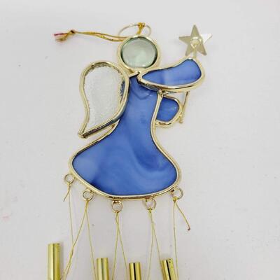 STAINED GLASS ANGEL WIND CHIME