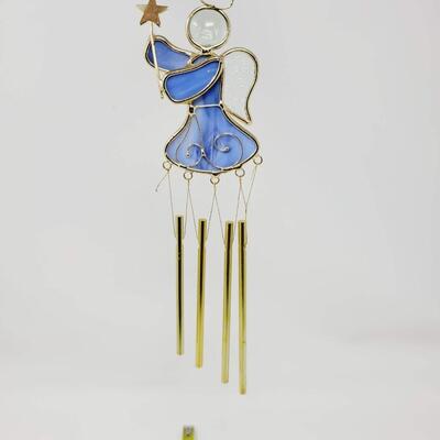 STAINED GLASS ANGEL WIND CHIME