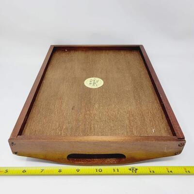 THE CREATIVE CIRCLE EMBROIDERY CARDINAL & WOOD TRAY