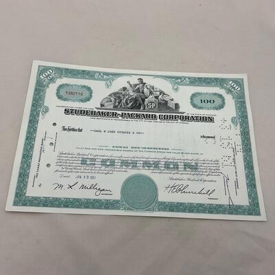 -132- ADVERTISEMENT | Vintage Studebaker Packard Automobile Stock Certificates