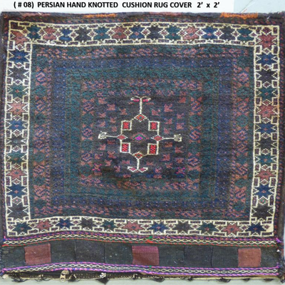 Fine quality, Persian Hand-Knotted Cushion Rugs, 2' X 2', in Perfect Conditions 
Retail Price= $900
Sale Price = $199
We Accept...