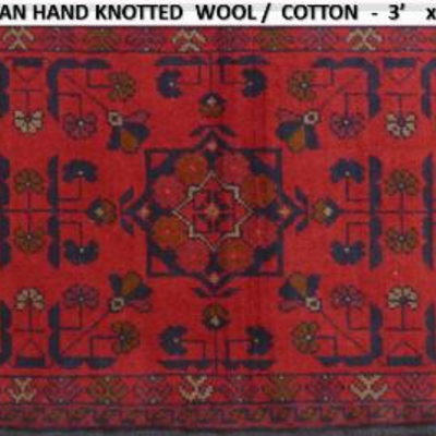 Fine quality,  Afghan Hand Knotted Vintage Rugs, 3' X 5'                         
on Perfect Conditions 
Retail Price= $1900...