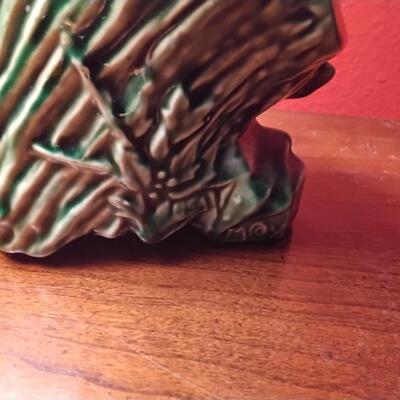 RARE Vintage McCoy Tree Stump Planter in Love Carve Initials in Tree