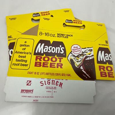 -143- ADVERTISEMENT | 1960â€™s New Old Stock Mason Rootbeer Cardboard Cases