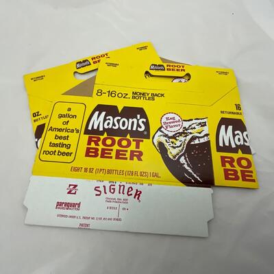 -143- ADVERTISEMENT | 1960â€™s New Old Stock Mason Rootbeer Cardboard Cases