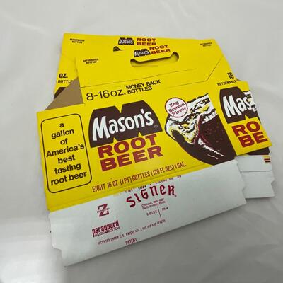 -143- ADVERTISEMENT | 1960â€™s New Old Stock Mason Rootbeer Cardboard Cases