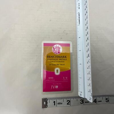 -154- CURRENCY | Fraction 1/4 Grain .999 Fine Gold