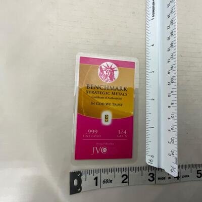 -156- CURRENCY | Fraction 1/4 Grain .999 Fine Gold