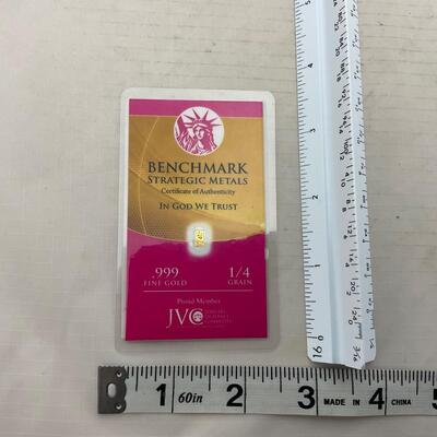 -158- CURRENCY | Fraction 1/4 Grain .999 Fine Gold