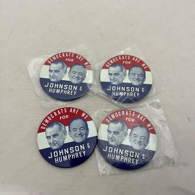 -166- VINTAGE | 1964 Johnson & Humphrey Presidential Buttons
