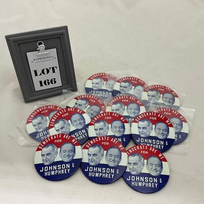 -166- VINTAGE | 1964 Johnson & Humphrey Presidential Buttons