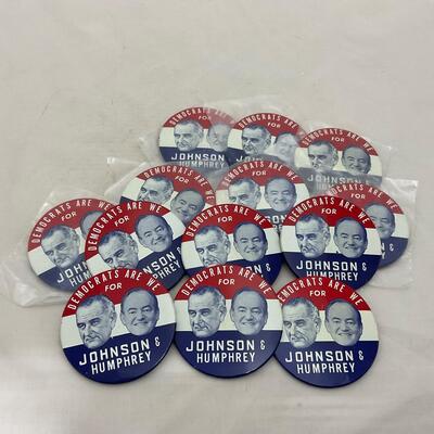 -166- VINTAGE | 1964 Johnson & Humphrey Presidential Buttons