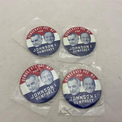 -166- VINTAGE | 1964 Johnson & Humphrey Presidential Buttons