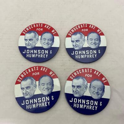 -166- VINTAGE | 1964 Johnson & Humphrey Presidential Buttons