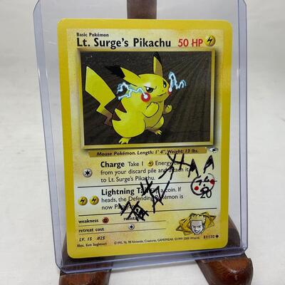 -236- POKÃ‰MON | Lt. Surgeâ€™s Pikachu Autographed By Kouki Saitou