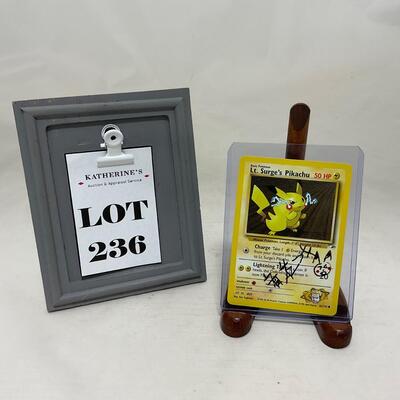 -236- POKÃ‰MON | Lt. Surgeâ€™s Pikachu Autographed By Kouki Saitou