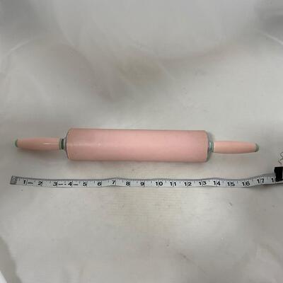 -290- VINTAGE | Mid Century Pink Rolling Pin