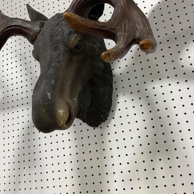 -296- VINTAGE | North American Moose Trophy Head Wall Sculpture