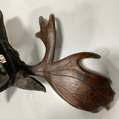 -296- VINTAGE | North American Moose Trophy Head Wall Sculpture