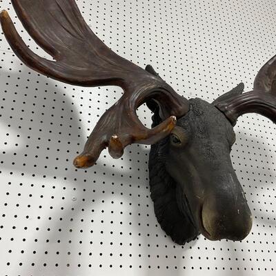 -296- VINTAGE | North American Moose Trophy Head Wall Sculpture