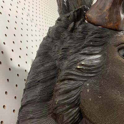 -296- VINTAGE | North American Moose Trophy Head Wall Sculpture