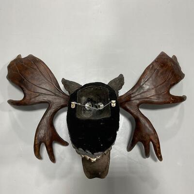 -296- VINTAGE | North American Moose Trophy Head Wall Sculpture