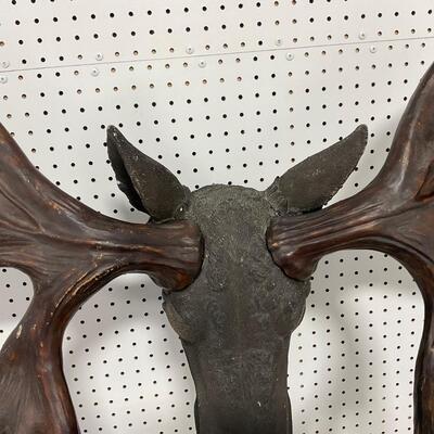 -296- VINTAGE | North American Moose Trophy Head Wall Sculpture