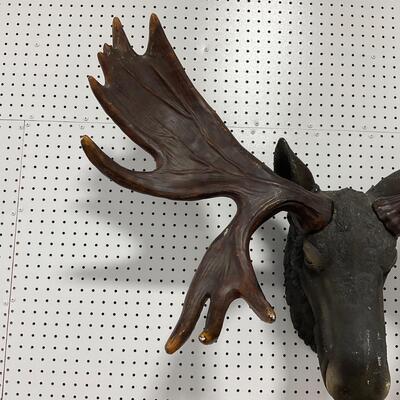 -296- VINTAGE | North American Moose Trophy Head Wall Sculpture