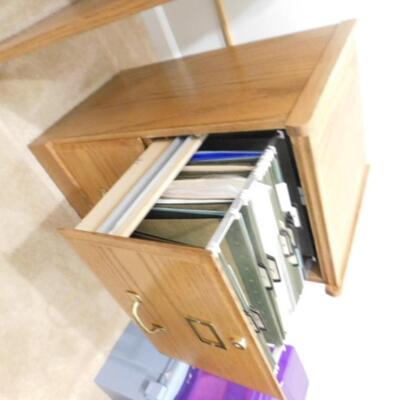 Wood Finish Double Drawer Filing Cabinet