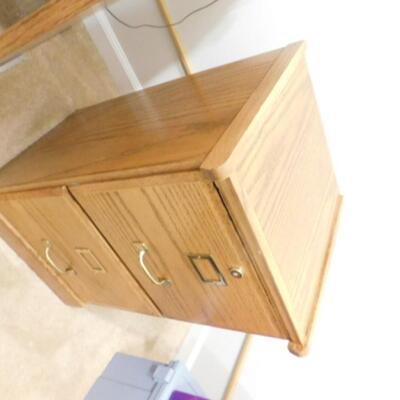 Wood Finish Double Drawer Filing Cabinet