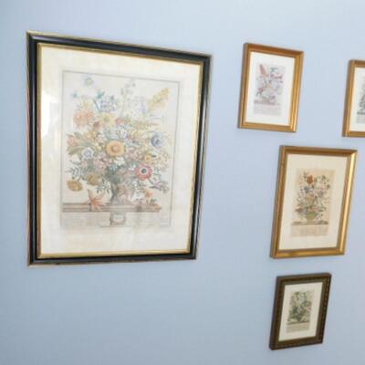 Collection of Floral Month Prints Framed Wall Art