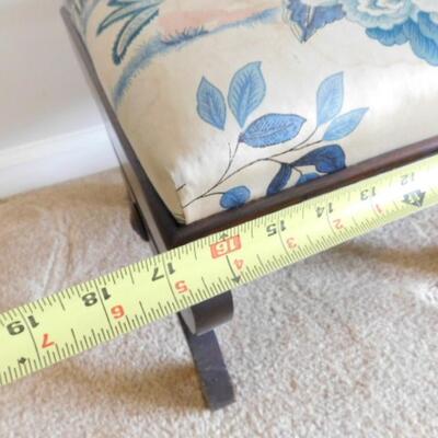 Wood Framed Foot Stool with Cushioned Top