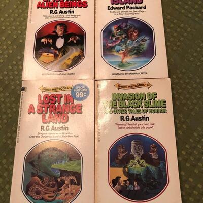 Vintage Which Way Books # 2, 5, 6, and 10 "Vampires, Spies, and Alien Beings", "Lost in a Strange Land",...
