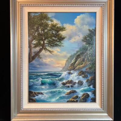 Frank Dy'Ans ( DyAns ) original seascape painting Pacific Watch o/c