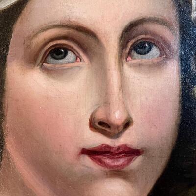 Gorgeous Early 20th C Portrait of a Saint painting o/c