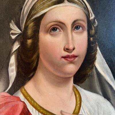 Gorgeous Early 20th C Portrait of a Saint painting o/c