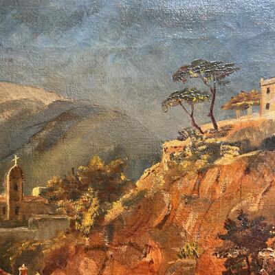 Late 19th C Painting European Coastline