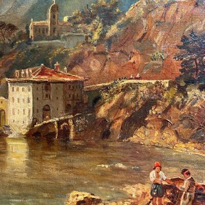 Late 19th C Painting European Coastline
