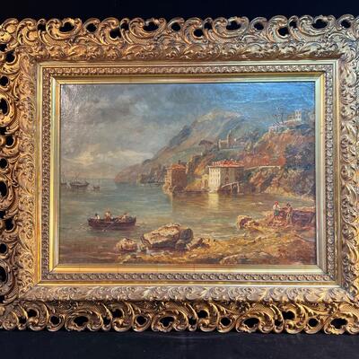 Late 19th C Painting European Coastline