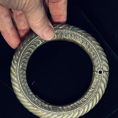 Antique East Indian hinged holloware bracelet