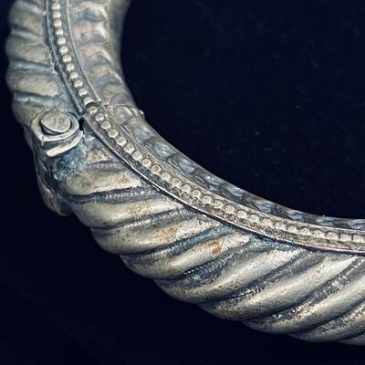 Antique East Indian hinged holloware bracelet