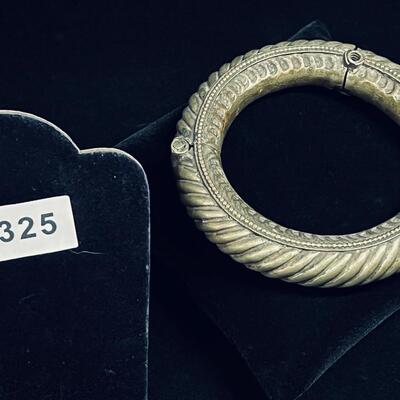 Antique East Indian hinged holloware bracelet