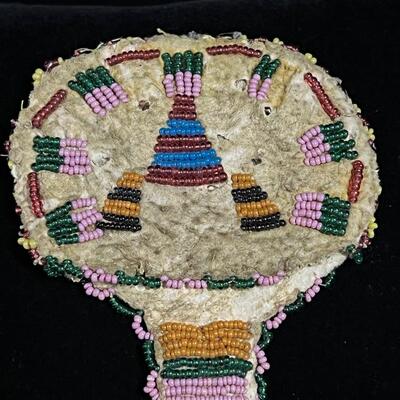 Antique Native American Iriquois beaded watch pouch