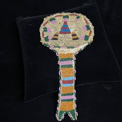 Antique Native American Iriquois beaded watch pouch