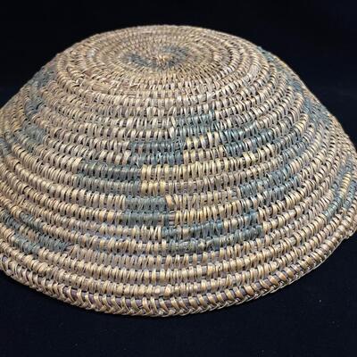 Antique Native American coiled basket cloud pattern