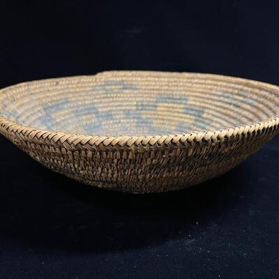 Antique Native American coiled basket cloud pattern