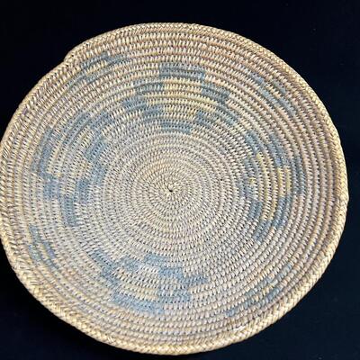 Antique Native American coiled basket cloud pattern