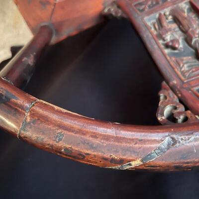 Superb Original Late Qing Dynasty Carved Horseshoe pair of chairs