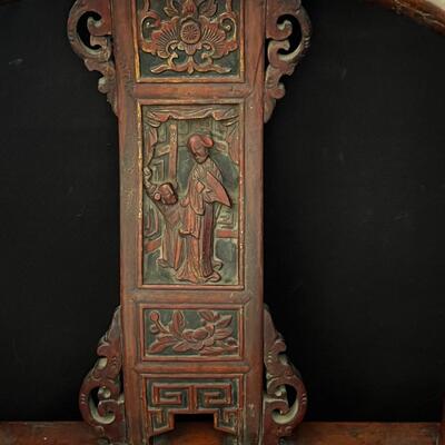 Superb Original Late Qing Dynasty Carved Horseshoe pair of chairs